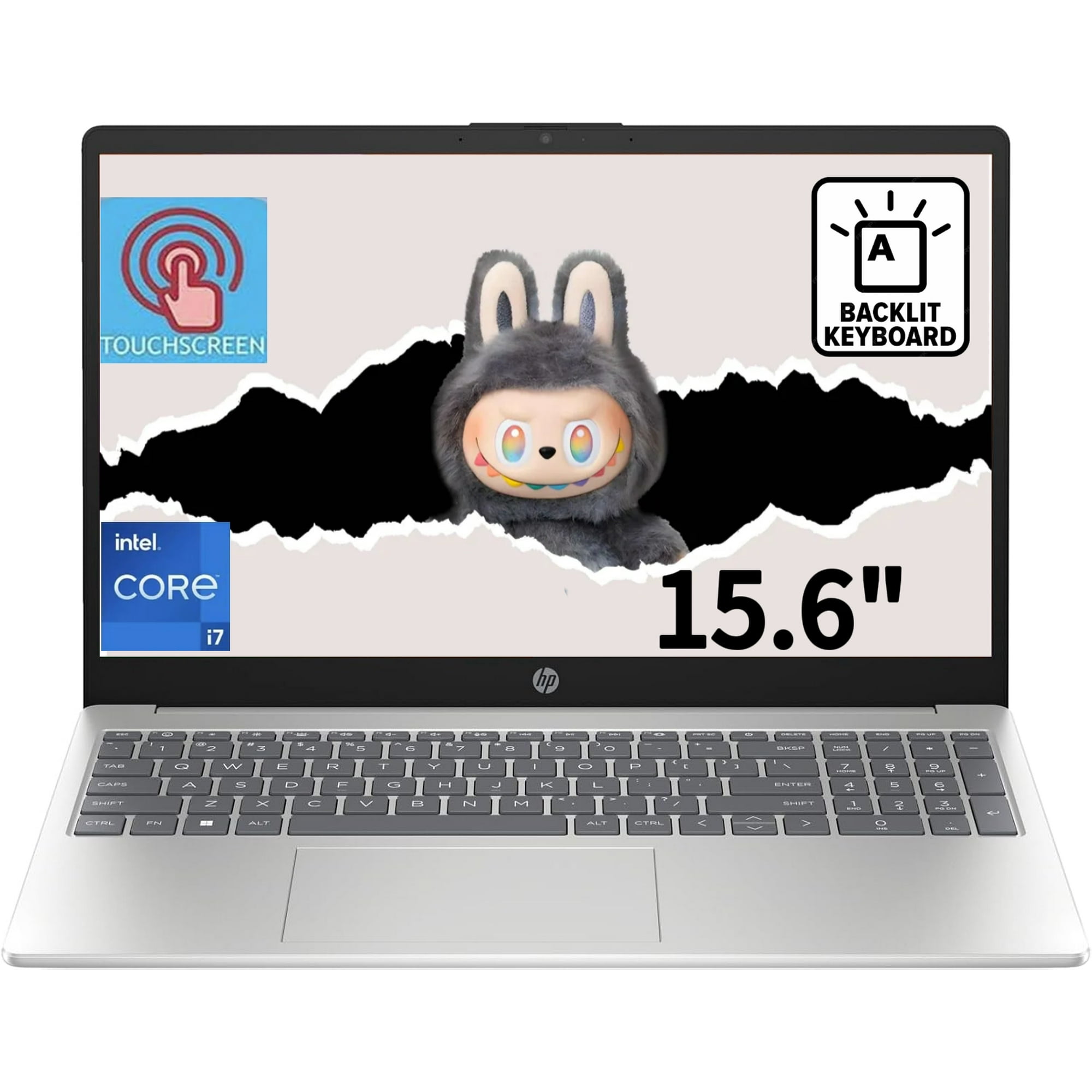 HP 15.6 HD Laptop Intel Core i7-1355U 64GB RAM 2TB SSD Natural Silver